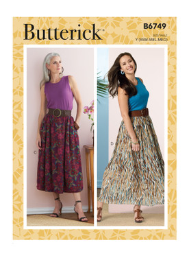 Butterick B6749 | Misses' Gathered-Waist Skirts | Front of Envelope
