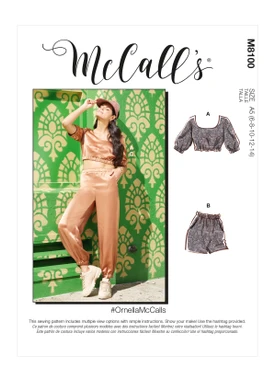 McCall's M8100 (Digital) | Misses' Top, Shorts & Pants | Front of Envelope