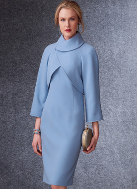 Vogue Patterns V1736 | Misses' Lined Raglan-Sleeve Jacket and Funnel-Neck Dress