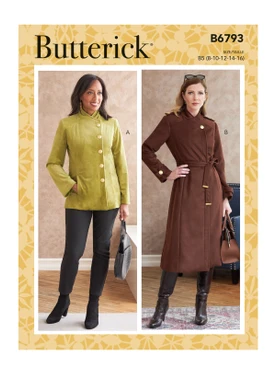 Butterick B6793 (Digital) | Misses' Jacket, Coat & Belt | Front of Envelope