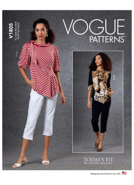 Vogue Patterns V1805 | Misses' Tops & Pants | Front of Envelope