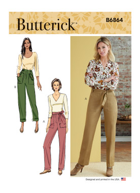 Butterick B6864 | Misses' Pants and Sash | Front of Envelope