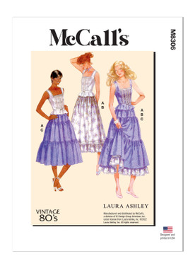 McCall's M8306 | Misses' Top and Skirts by Laura Ashley | Front of Envelope