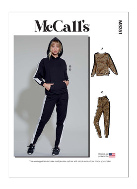 McCall's M8351 | Misses' Lounge Pants, Top and Hoodie | Front of Envelope