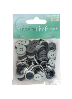 Black 4-hole Shirt Buttons, 3 Packages