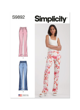 Simplicity 9715 High Waisted, Wide-leg Pants Sewing Pattern for Women,  Pleated Shorts Pattern, Blouse, Top, Shirt Patterns, Size 8-16 