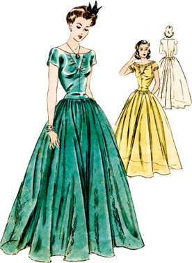 1940s LOVELY Party Evening Dress and Wrap Pattern SIMPLICITY 2830 Strapless  or Straps Sundress or Evening Length with Cape, Bust 32 Vintage Sewing