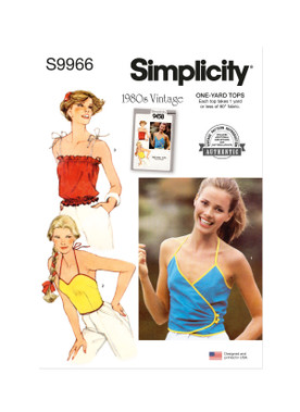 Simplicity Sewing Pattern 1980s Misses' Tops
