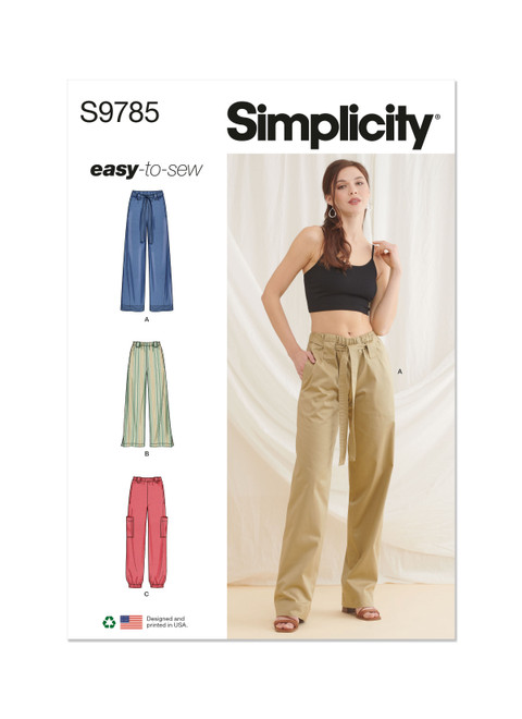 Simplicity S9785 | Misses' Pants | Front of Envelope
