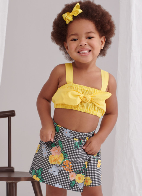 Simplicity S9797 | Toddlers' Tops, Skort, Pants and Hat in Three Sizes