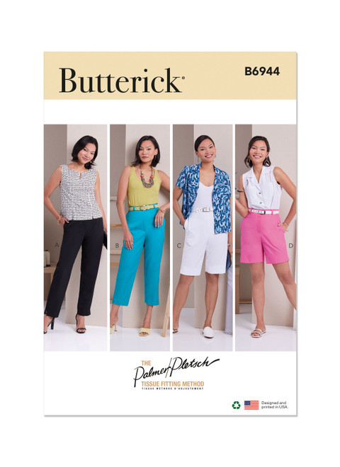 Butterick B6944 (PDF) | Misses' Pants in Four Lengths by Palmer/Pletsch | Front of Envelope