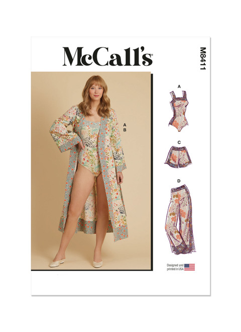 McCall's Misses' Bodysuit, Robe, Shorts and Pants | Front of Envelope