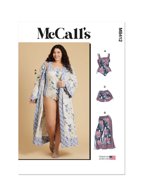 M8412 | Women's Bodysuit, Robe, Shorts and Pants | McCall's