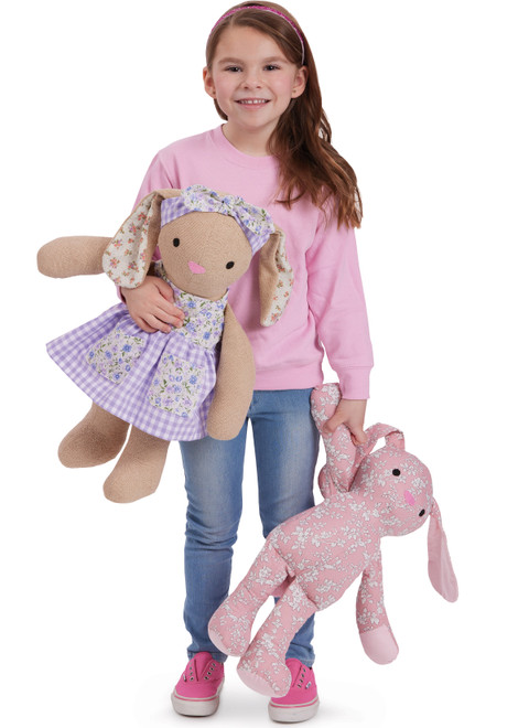 McCall's M8422 | Plush Bear, Bunny and Mouse with Clothes and Headband