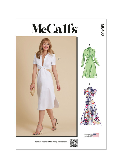 McCall's M8403 (PDF) | Misses' Dress With Sleeve and Length Variations | Front of Envelope