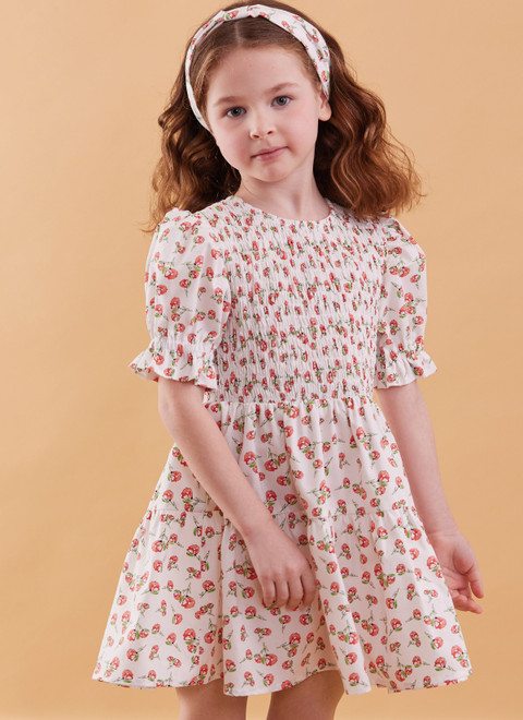 McCall's M8417 (PDF) | Children's Dress with Sleeve Variations and Headband by Laura Ashley