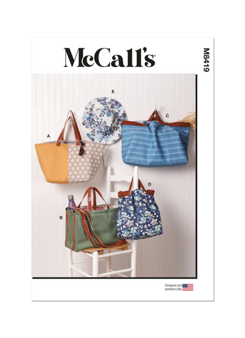 M8419 (PDF) | Tote Bags and Hat | McCall's