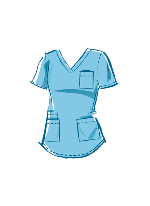 McCall's M8421 (PDF) | Misses' Knit Scrub Tops, Pants, Jogger and Cap