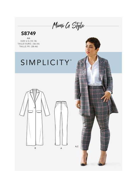 Simplicity S8749 (PDF) | Misses'/Women's Mimi G Style Coat and Pants | Front of Envelope