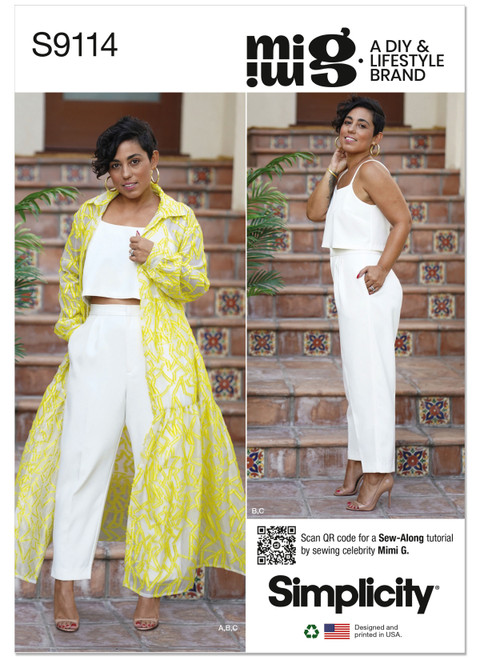 S9114 (PDF) | Simplicity Sewing Pattern Misses' Dress, Top & Pants
