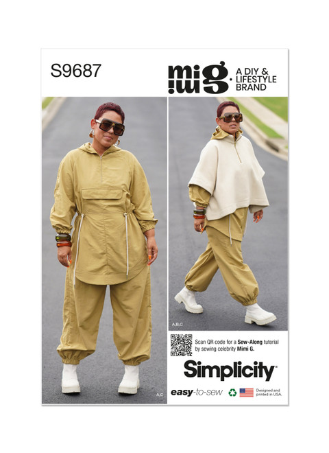 Simplicity S9687 (PDF) | Misses' Jacket, Poncho and Pants by Mimi G | Front of Envelope