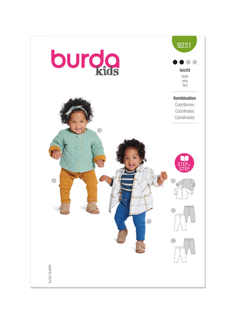 Burda Style BUR9231 | Burda Style Pattern 9231 Babies' Coordinates | Front of Envelope