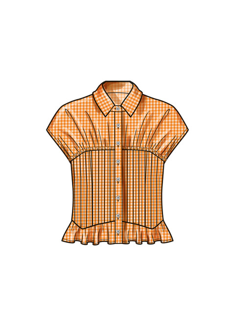 S9821 (PDF) | Misses' Blouse with Collar, Sleeve and Hemline