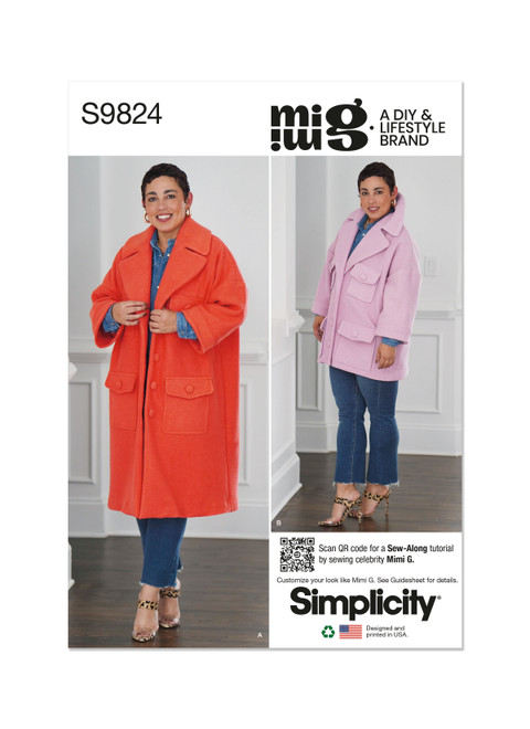 Simplicity S9824 | Misses' Coat in Two Lengths by Mimi G Style | Front of Envelope