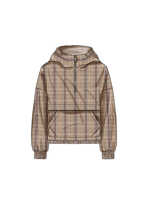 S9829 (PDF) | Men's Half Zip Hoodie | Simplicity