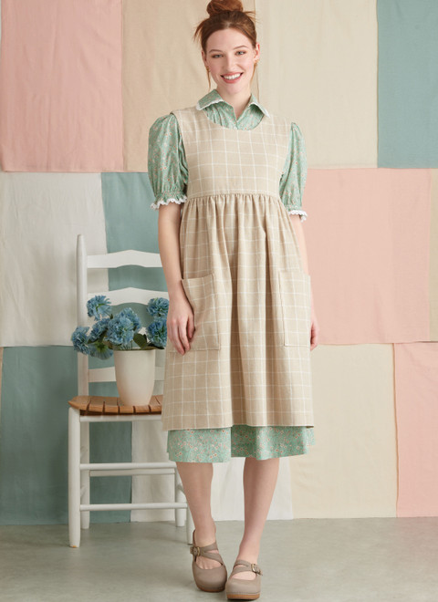 Simplicity S9835 | Misses' Dress and Pinafore Apron In Two Lengths by Elaine Heigl Designs