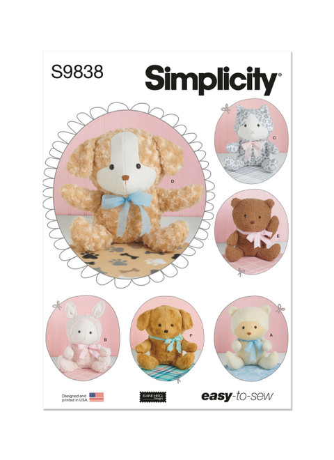 S9838 (PDF) | Plush Animals and Blanket by Elaine Heigl Designs