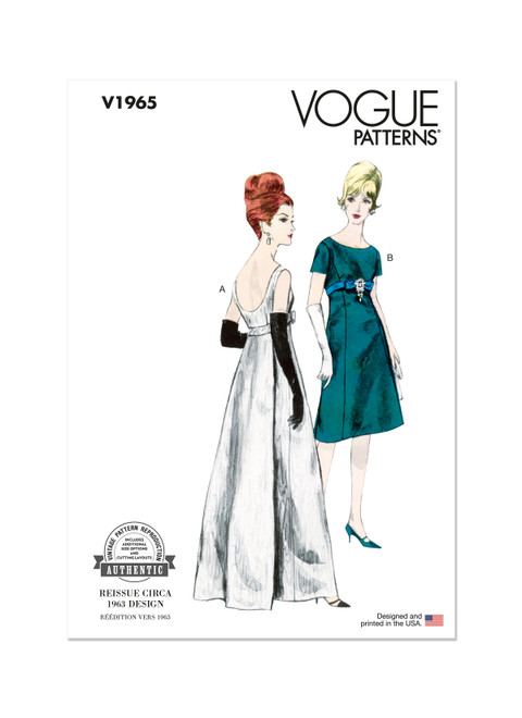 1950s Beautiful Cocktail Dress Evening Gown Pattern Vogue 8991 Fitted  Bodice Sq Neckline Full Dancing Skirt Optional Back Panel Easy To Make  Vintage Sewing Pattern