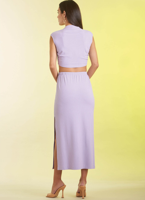 S9757 (PDF) | Misses' Knit Top and Skirt in Two Lengths | Simplicity