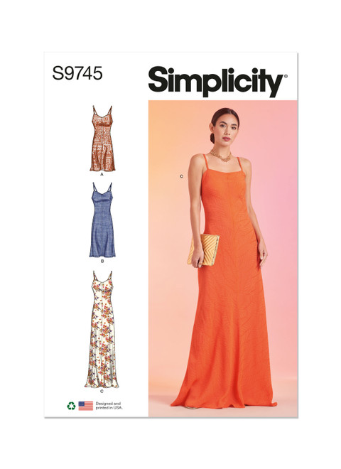 S9745 | Misses' Slip Dress in Three Lengths | Front of Envelope