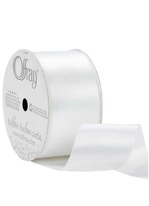 White Satin Ribbon, Offray White Double-face Satin Ribbon 1 1/2 Inches Wide  X 5 Yards, Wedding Ribbon, Satin Ribbon, White Ribbon 