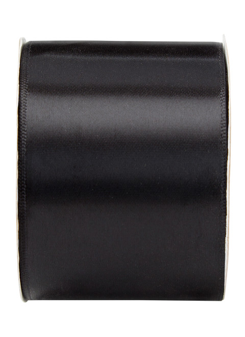 Offray Double Face Satin Ribbon Black, 2-1/4" x 21ft