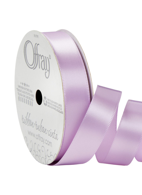 Offray Single Face Satin Ribbon Light Orchid, 5/8" x 21ft