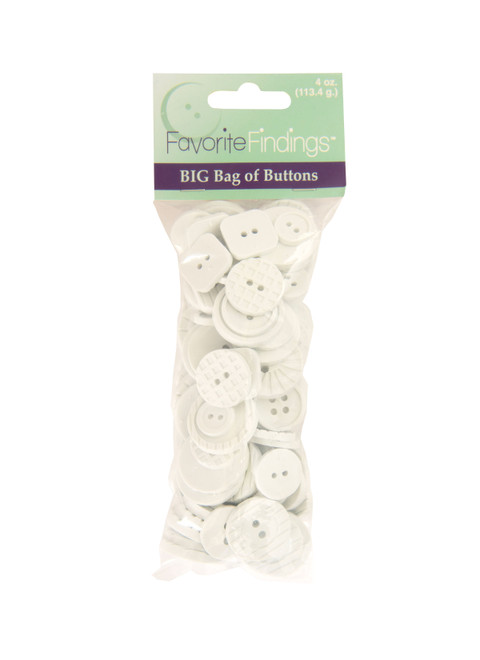 Assorted Buttons, White