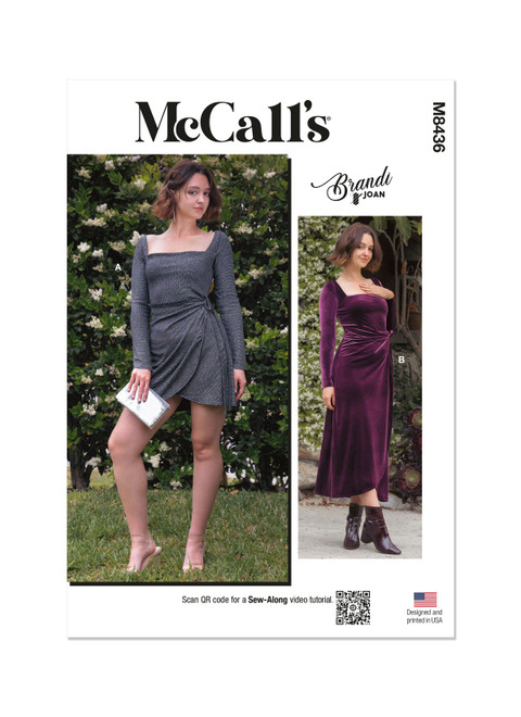 McCall's M8436 | Misses Knit Dress in Two Lengths by Brandi Joan | Front of Envelope
