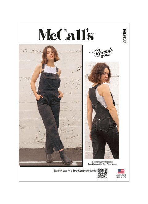 McCall's M8437 | Misses Overalls by Brandi Joan | Front of Envelope