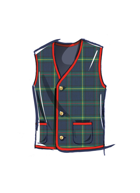 M8442 | Misses' and Men's Lined Vests | McCall's