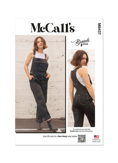 M8437 (PDF) | Misses Overalls by Brandi Joan | McCall's