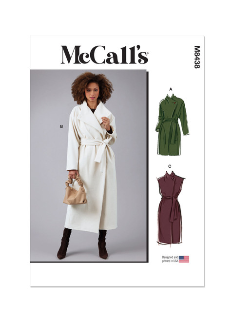 M8438 (PDF) | Misses' Coats and Vest | McCall's