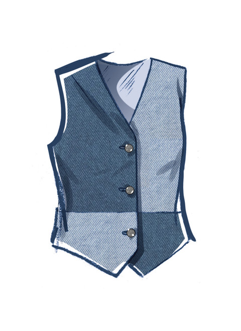 M8442 (PDF) | Misses' and Men's Lined Vests | McCall's