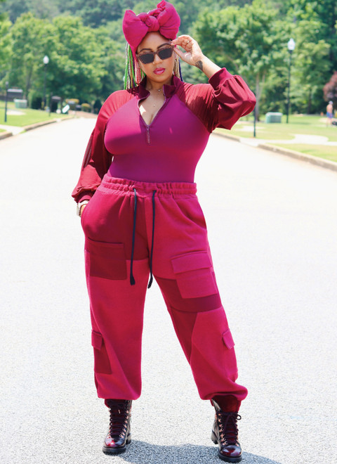 Know Me ME2055 | Misses' Bodysuit and Cargo Sweatpants by The Corny Rainbow