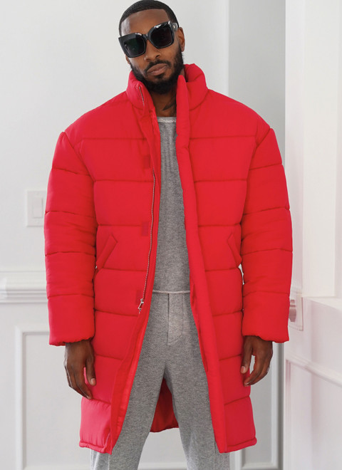 Men red sales bubble coat