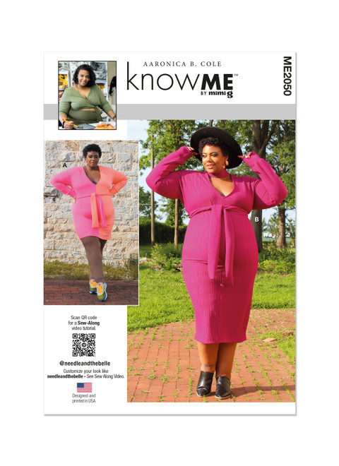Know Me ME2050 | Misses' and Women's Knit Dress in Two Lengths by Aaronica B. Cole | Front of Envelope