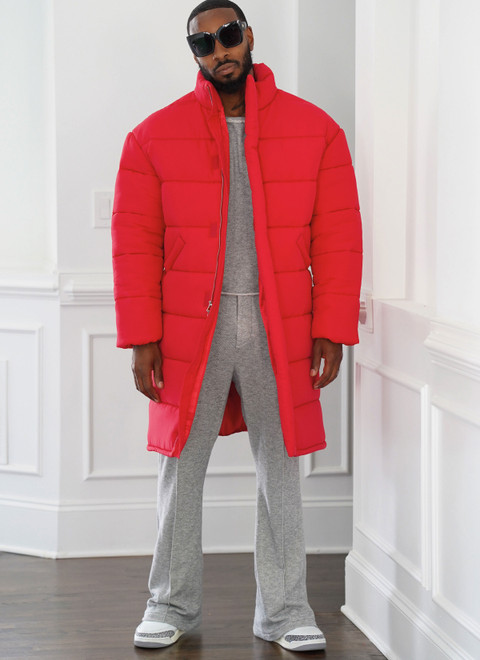 Long red sales down coat