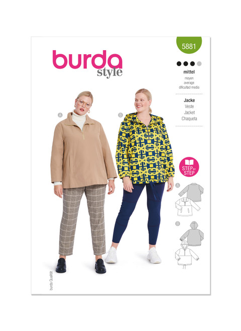 Burda Style BUR5881 | Burda Style Pattern 5881 Misses' Jacket | Front of Envelope