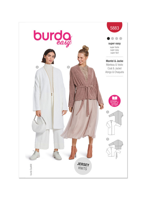 Burda Style BUR5883 | Burda Style Pattern 5883 Misses' Jacket & Coat | Front of Envelope